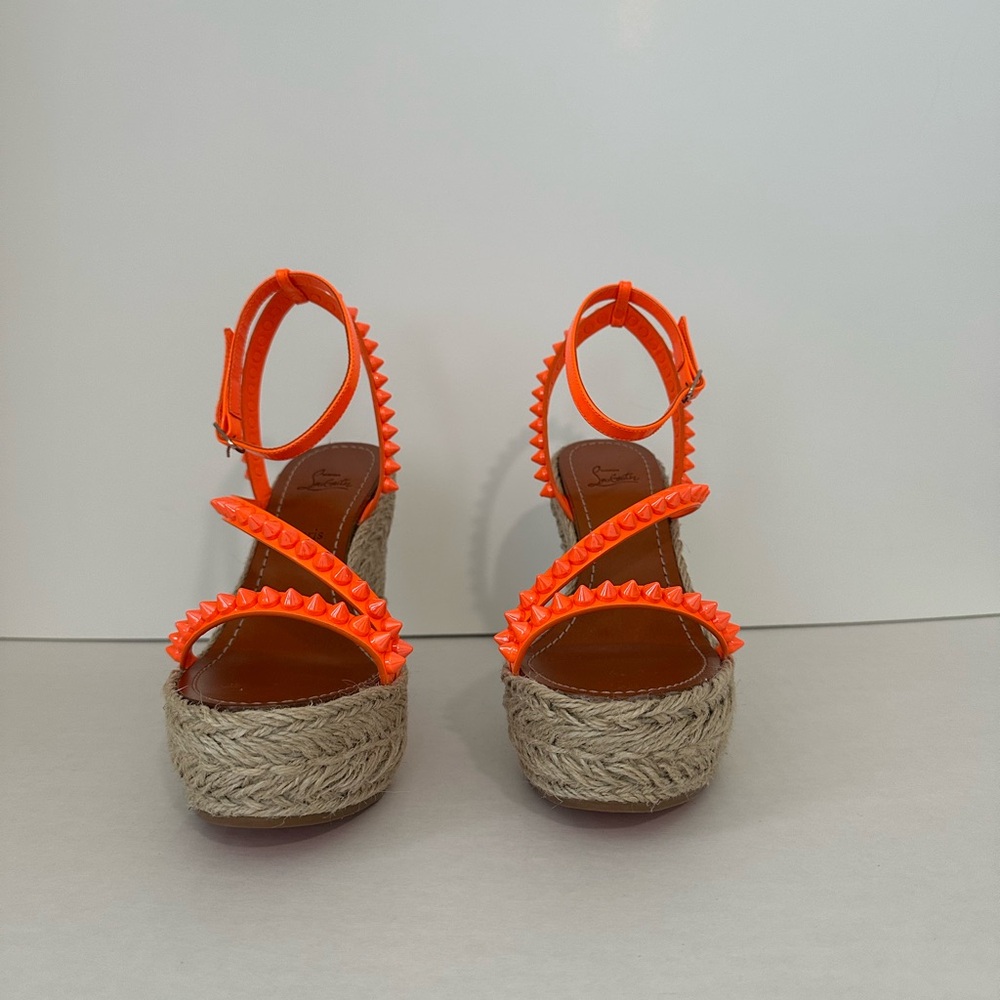 Christian Louboutin Orange Espadrille Wedges Fit perfect for a 6.5